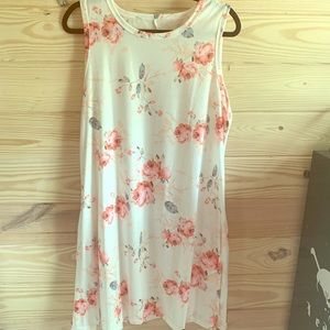 White floral sleeveless dress